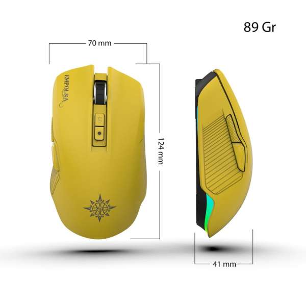 INCA IMG-328MX RGB Wireless Bluetooth Gaming Mouse Yellow