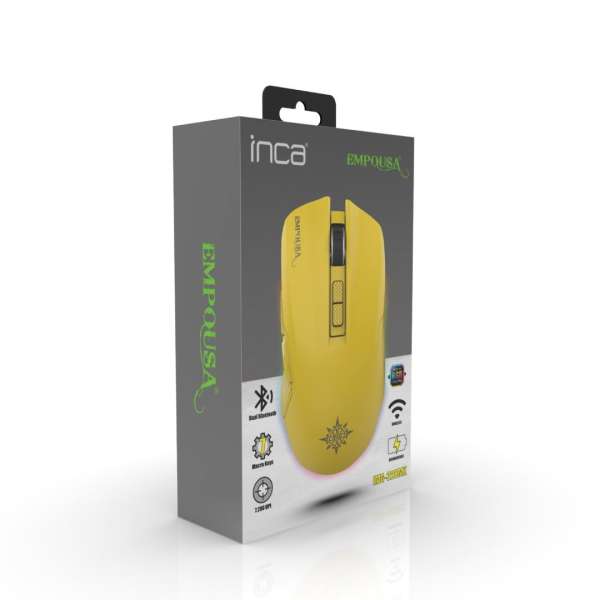 INCA IMG-328MX RGB Wireless Bluetooth Gaming Mouse Yellow