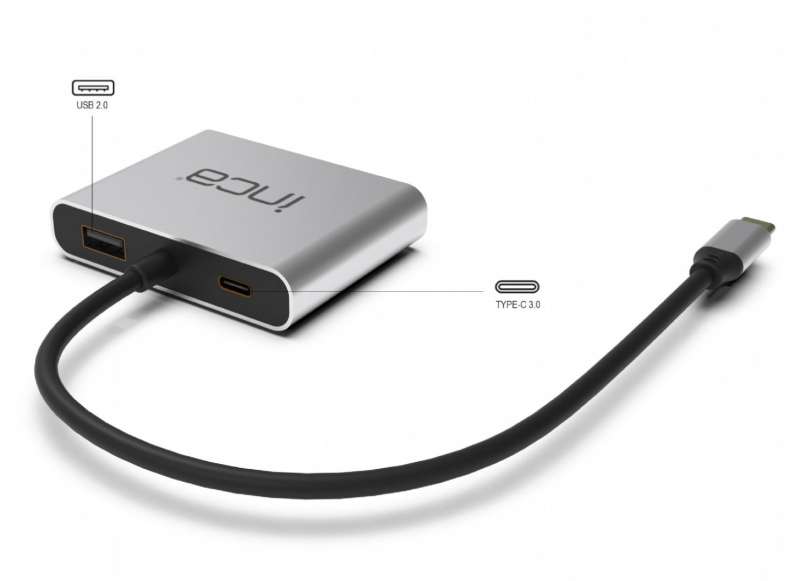 INCA ITPC-4T Type-C Hub X4 Dual HDMI 4K@30Hz Silver