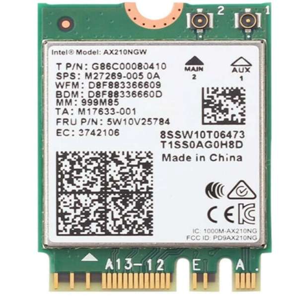 Intel WI-FI 6 AX210 2230 2x2 AX R2 6GHz + BT No vPro