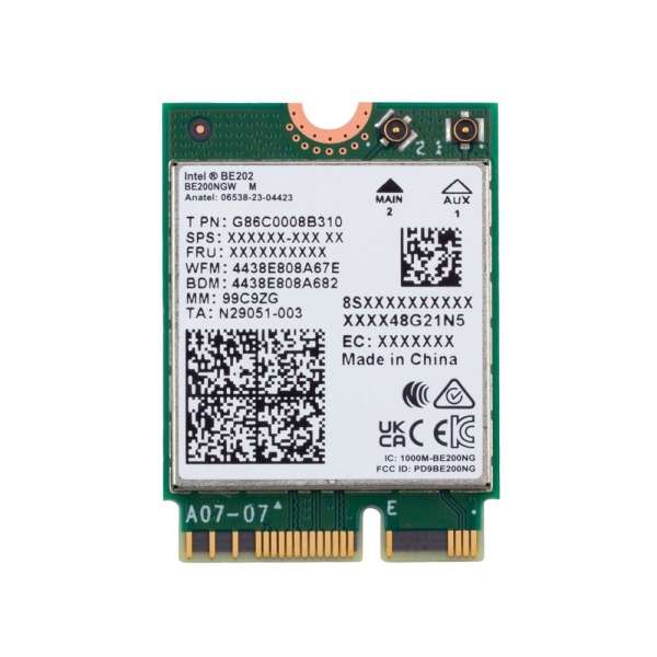 Intel Wi-Fi 7 BE202 2230 2x2 BE+BT No vPro