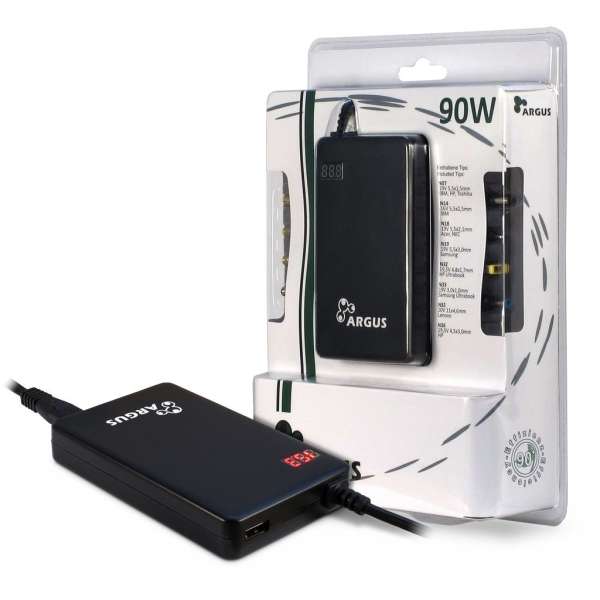 Inter-Tech Argus NB-90SA 12-22V / 6A 90W univerzális hálózati notebook töltő