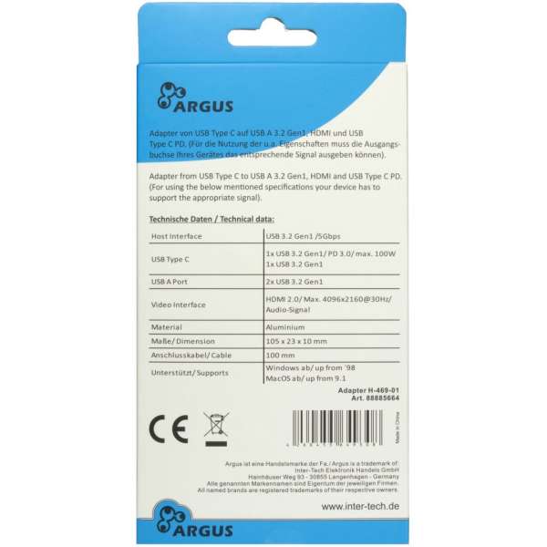Inter-Tech H-469-01 5-in-1 USB-C adapter