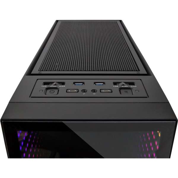 Inter-Tech X-908 Infini2 RGB Tempered Glass Black