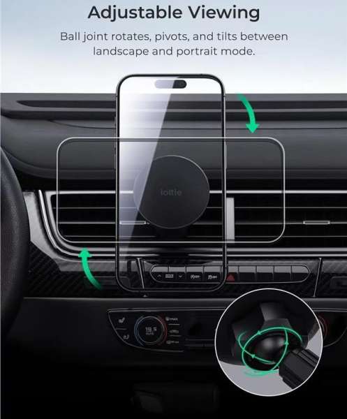 iOttie iTap 3 MagSafe Air Vent Mount with Magnetic Ring Adapter