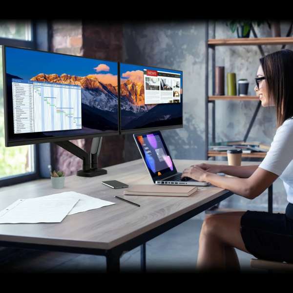 j5create JTSA102 Ergonomic Dual Monitor Mount
