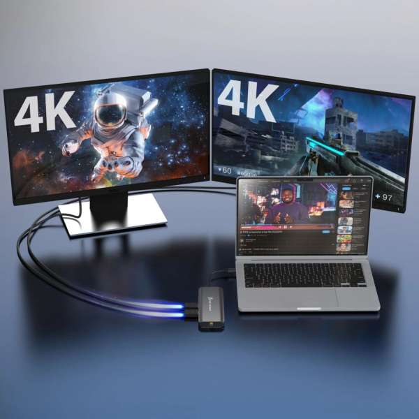 j5create USB-C Dual 4K HDMI 10Gbps Mini Dock Space Grey