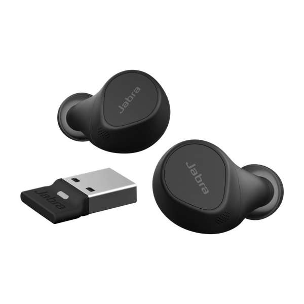 Jabra Evolve2 Buds MS Bluetooth Headset + Wireless Charging Pad Black