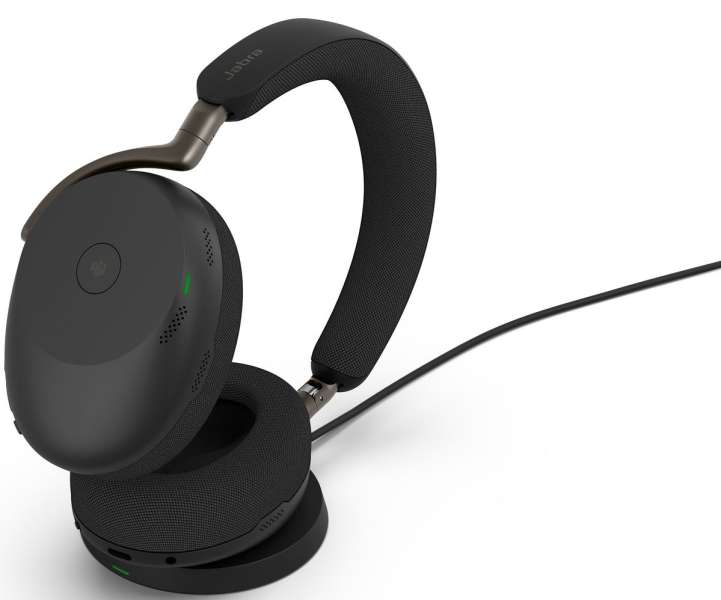 Jabra Evolve3 85 MS Stereo USB-A Wireless Bluetooth Headset with Charger Black