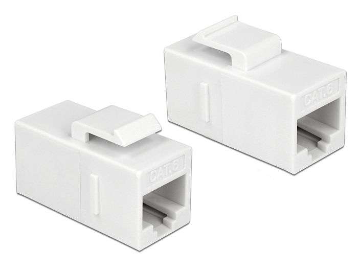 DeLock Keystone Module RJ45 jack > RJ45 jack Cat.6 UTP White
