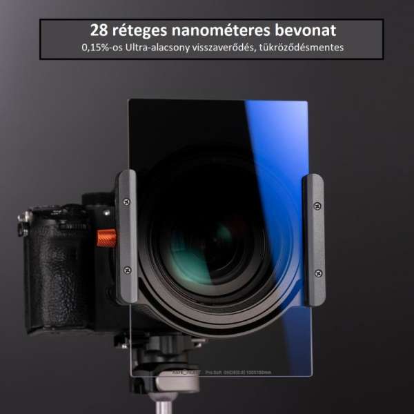 K&F Concept K&F 100*150*2mm, kemény átmenetű lapszűrő, GND8, vízálló, karcálló, HD, többrétegű bevonattal + tok