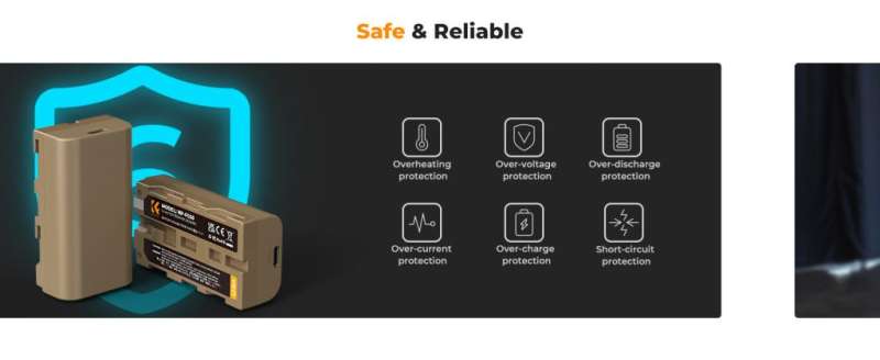 K&F Concept K&F Concep NP-F550 akkumulátor 3500mAh USB-C csatlakozóval