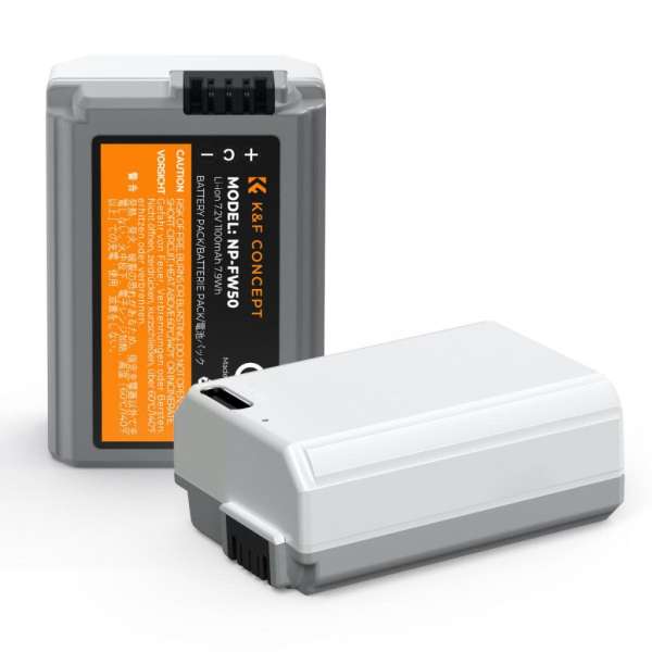 K&F Concept K&F Concep NP-FW50 akkumulátor 2db 1100mAh USB-C csatlakozóval