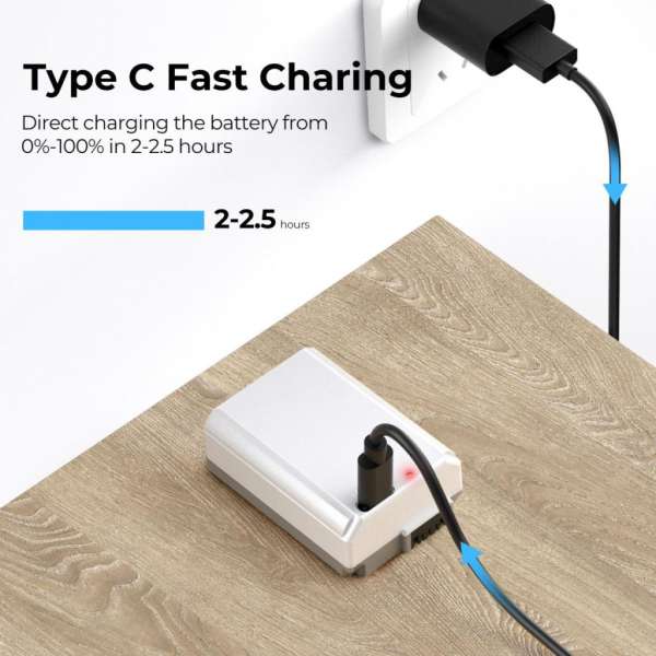 K&F Concept K&F Concep NP-FW50 akkumulátor 2db 1100mAh USB-C csatlakozóval
