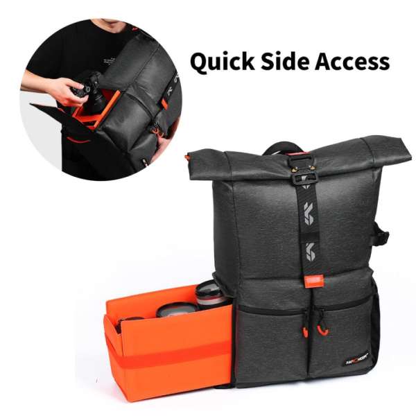 K&F Concept 2-in-1 Camera Backpack Travel 15,6" 20L Waterproof Black