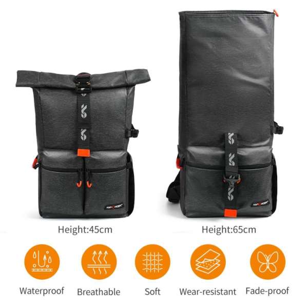 K&F Concept 2-in-1 Camera Backpack Travel 15,6" 20L Waterproof Black