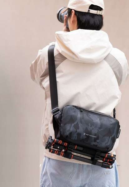 K&F Concept 2in1 Sling Bag Everyday Shoulder Bag & Photography Camera Backpack 10L Black/Grey Camo