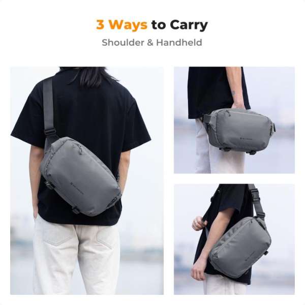 K&F Concept 2in1 Sling Bag Everyday Shoulder Bag & Photography Camera Backpack 10L Dark Grey