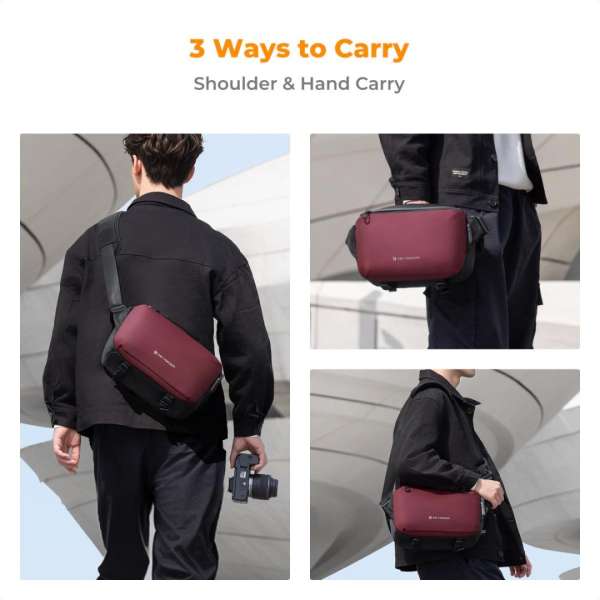 K&F Concept 2in1 Sling Bag Everyday Shoulder Bag & Photography Camera Backpack 10L Red
