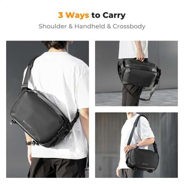 K&F Concept 2in1 Sling Bag Everyday Shoulder Bag & Photography Camera Backpack 12L Black