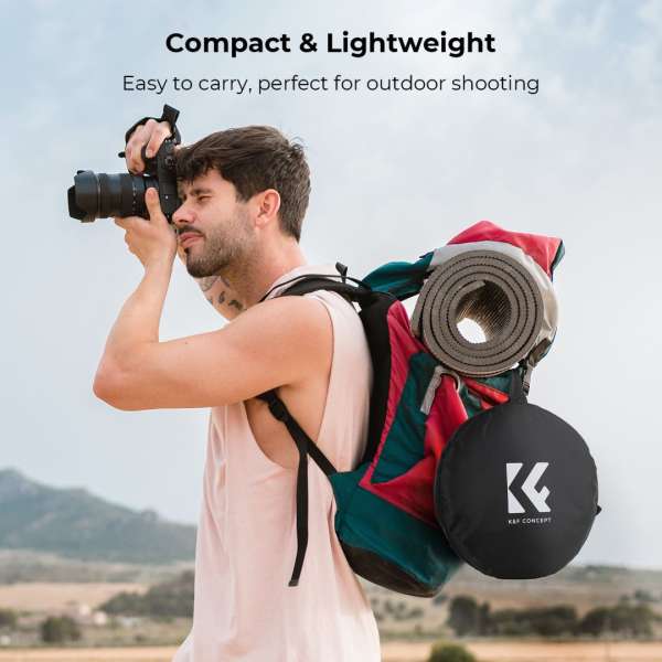 K&F Concept 5in1 derítőlap, reflektor fogantyúval 60cm (feh, fek, arany, ezüst, transp) + hordtáska