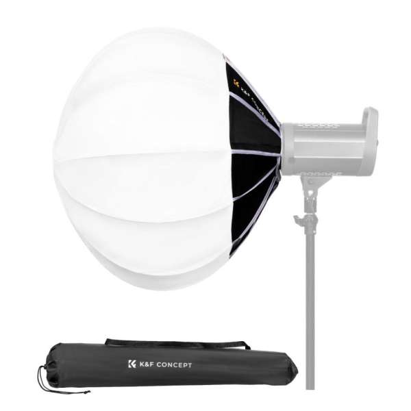 K&F Concept 65cm-es nyitható gömb softbox, lantern, Bowens csatlakozás, hordtáskával