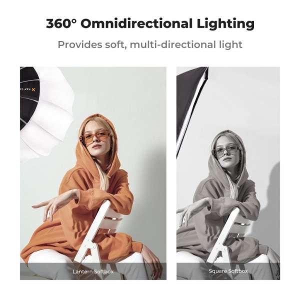 K&F Concept 65cm-es nyitható gömb softbox, lantern, Bowens csatlakozás, hordtáskával