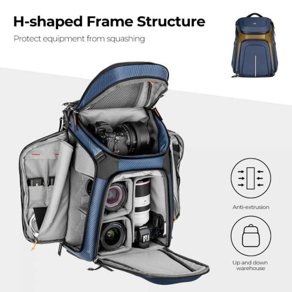 K&F Concept Alpha Camera Backpack 25L Waterproof 15,6" Deep Blue