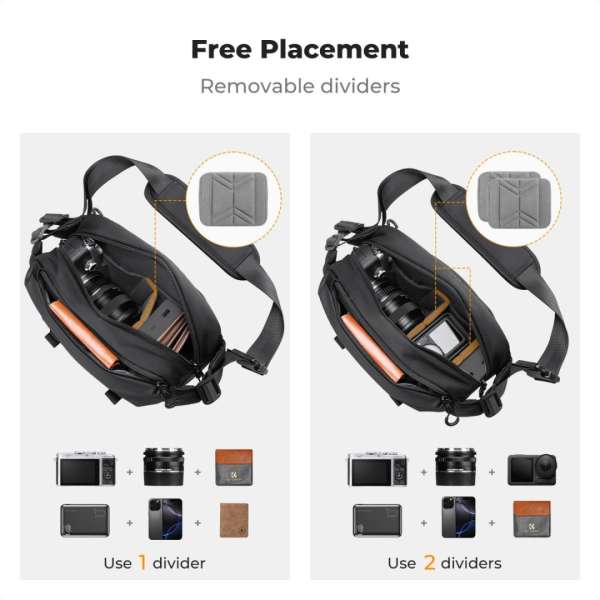 K&F Concept Alpha Camera Sling Photography Shoulder Bag 4L Black