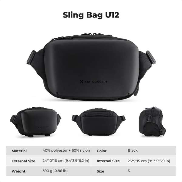 K&F Concept Alpha Camera Sling Photography Shoulder Bag 4L Black