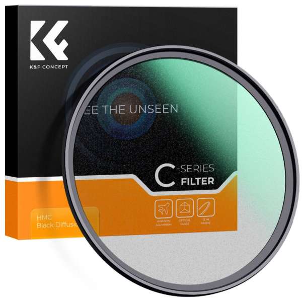 K&F Concept C Series Black Mist 1/4 lágyító szűrő, ultravékony többrétegű bevonat, 62mm