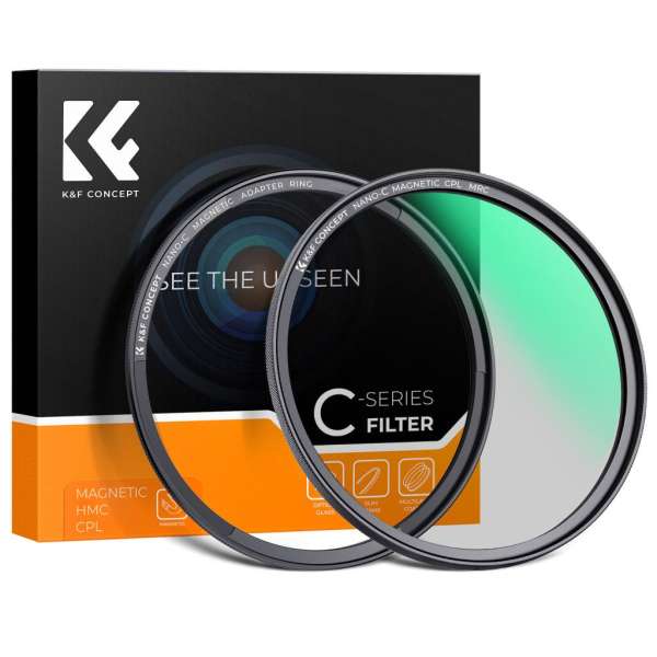 K&F Concept C Series CPL mágneses cirkuláris polár szűrő, mágneses adapterrel, 77 mm