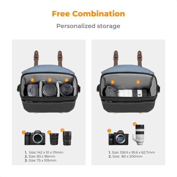 K&F Concept Camera Sling Bag 10L Grey/Brown