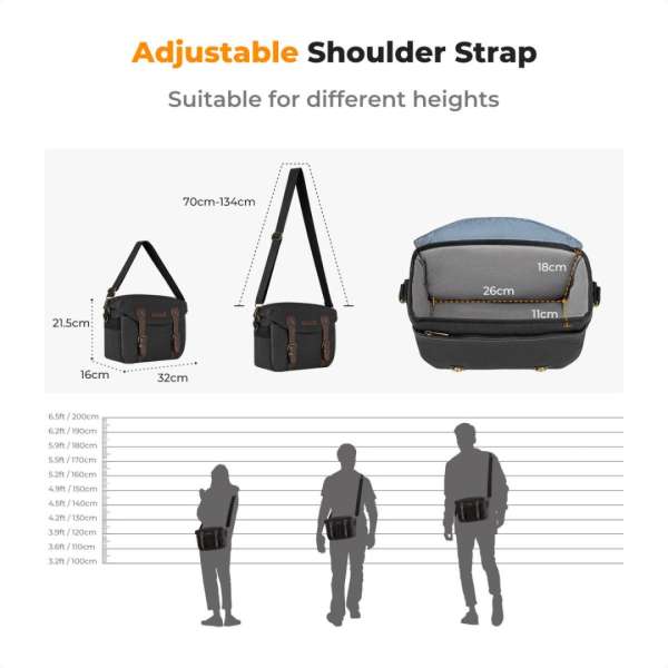 K&F Concept Camera Sling Bag 10L Grey/Brown