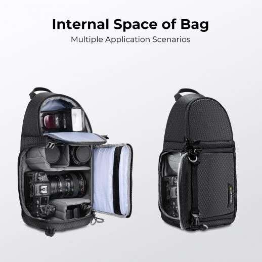 K&F Concept Camera Sling Bag Crossbody Bag Black