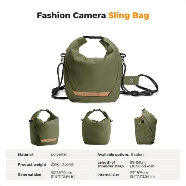 K&F Concept Camera Sling Small camera bag 5L Green