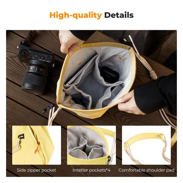 K&F Concept Camera Sling Small camera bag 5L Yellow