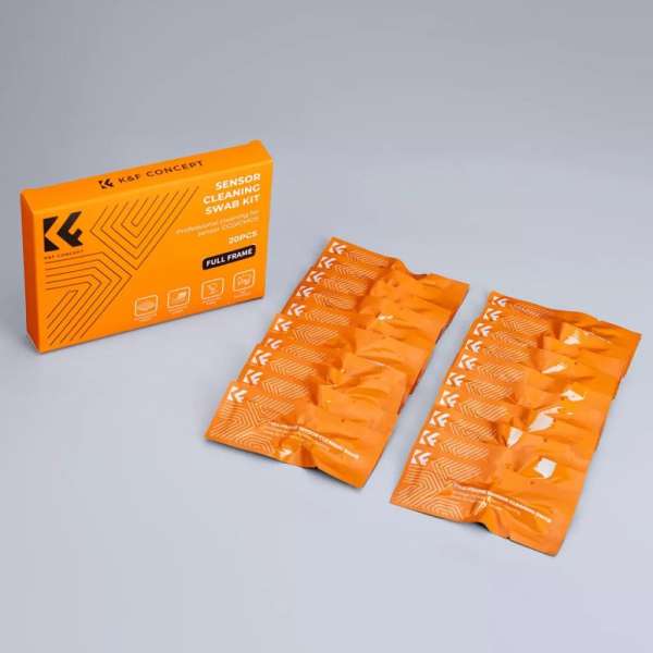 K&F Concept cserélhető tisztító toll készlet, full frame tisztító pálcika, 20 darab