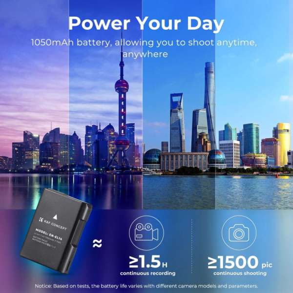 K&F Concept EN-EL14 akkumulátor 1050mAh