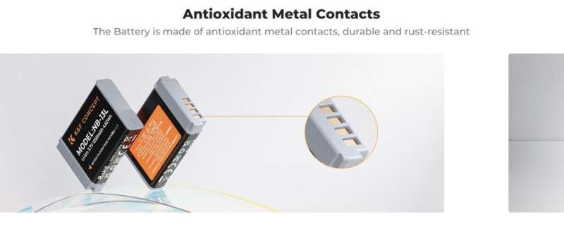 K&F Concept hordozható dupla USB-C akkumulátor CB-2LHE töltő, LCD + 2db NB-13L akkumulátor 1250mAh