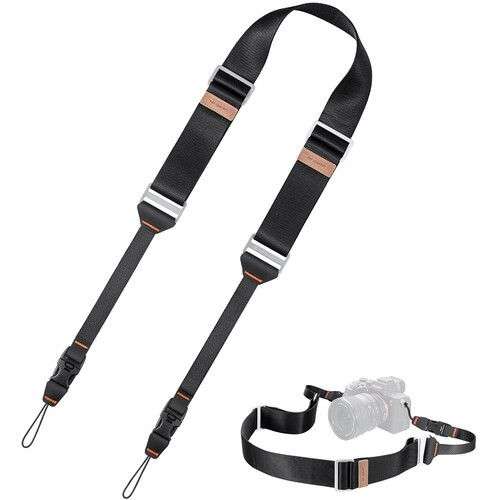 K&F Concept lapos nyakpánt gyorskioldó csattal, 4,5cm x 100-145cm, fekete
