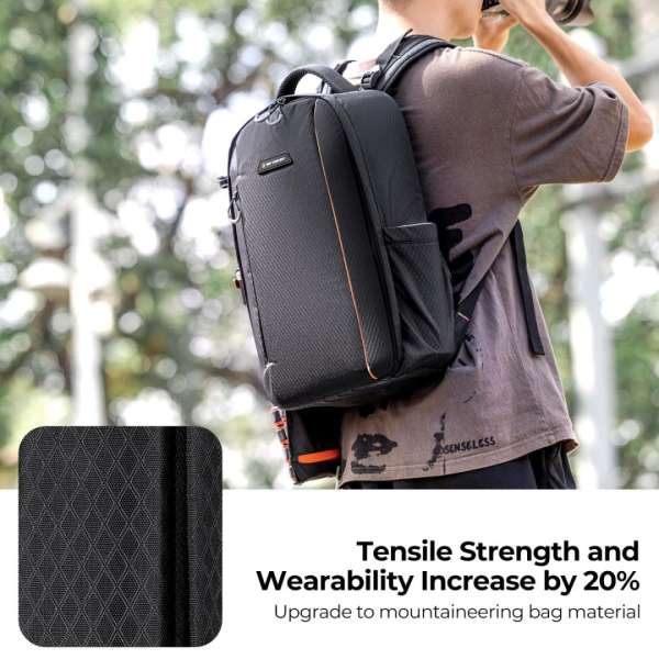 K&F Concept Lightweight Camera Backpack for Photographers 18L Black/Orange