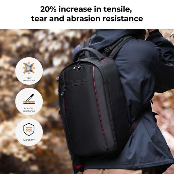 K&F Concept Lightweight Camera Backpack for Photographers 18L Black/Red