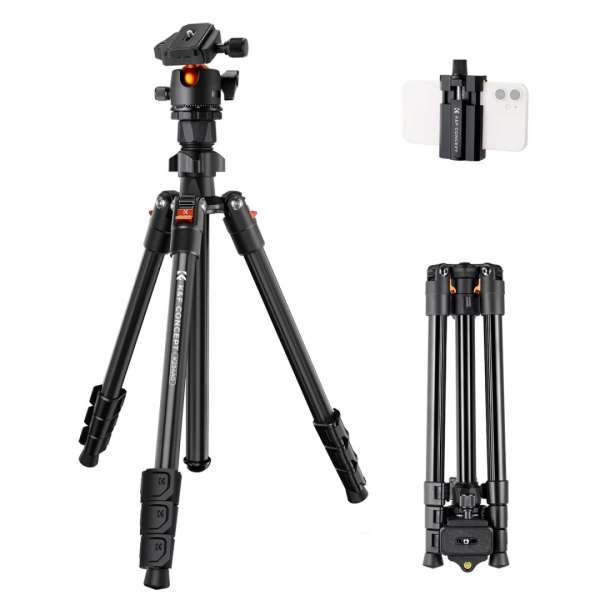 K&F Concept Lightweight Vlog Travel Tripod Compact Flexible & Portable 17.6lbs/8kg