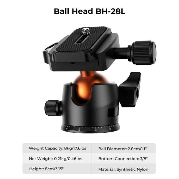 K&F Concept Lightweight Vlog Travel Tripod Compact Flexible & Portable 17.6lbs/8kg