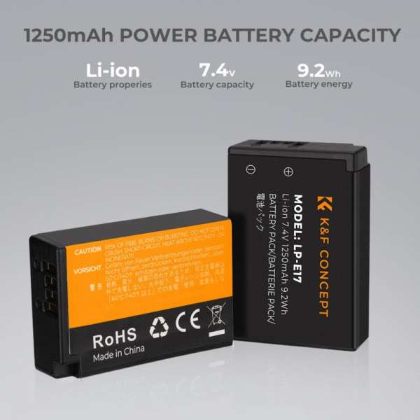K&F Concept LP-E17 akkumulátor 1250mAh