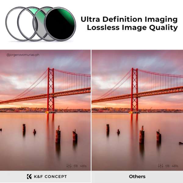 K&F Concept mágneses adapter + MCUV + CPL  + ND1000 szűrő, vízlepergető, karcálló, + tok, 52mm