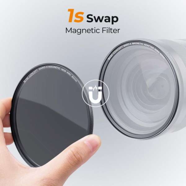 K&F Concept mágneses adapter + MCUV + CPL  + ND1000 szűrő, vízlepergető, karcálló, + tok, 82mm