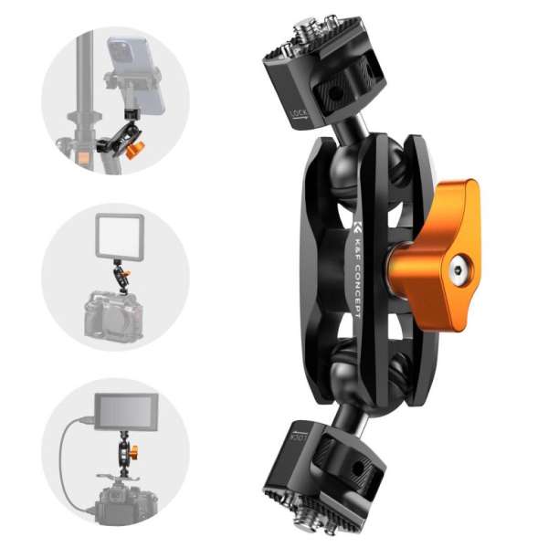 K&F Concept MS14 magic arm, 360°-os forgás, dupla gömbfej, 5kg teherbírás,