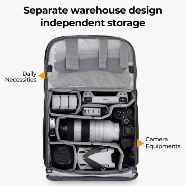 K&F Concept Multifunctional Camera Backpack 20L 15,6" Waterproof with Tripod Straps Amy Green